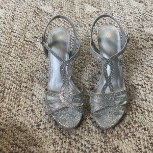 Silver wedding shoes